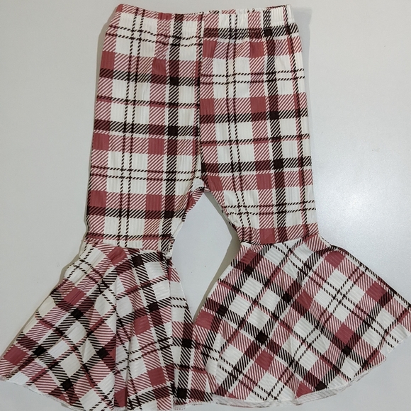 Plaid Thanksgiving Dress Fall Groovy Outfit Clothes Bell Pants Top Hippie 70s - Picture 2 of 4